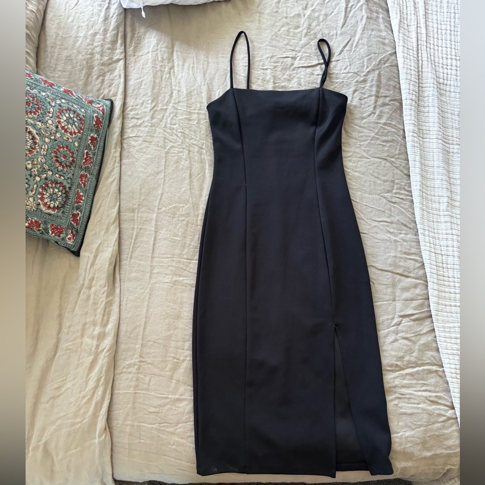 Nordstrom Black midi dress with slit